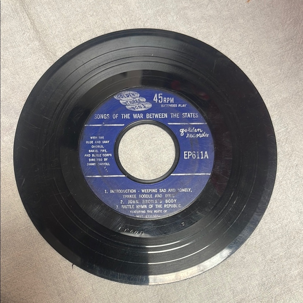 Songs of the war between the states Vintage Vinyl Record 45 rpm